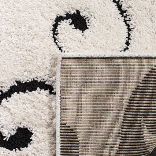 SAFAVIEH Florida Shag Collection Area Rug - 6' x 9', Ivory & Black, Scroll Design, Non-Shedding & Easy Care, 1.2-inch Thick Ideal for High Traffic Areas in Living Room, Bedroom (SG455-1290) - Image 2