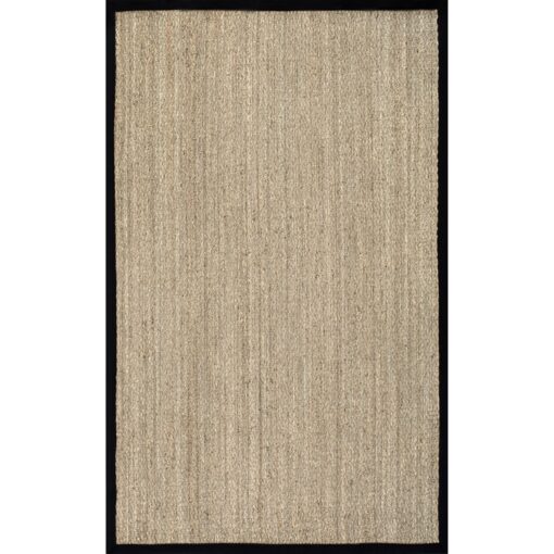 nuLOOM 9x12 Elijah Seagrass Area Rug, Black, Solid Farmhouse Style, Cotton Bordered, Basketweave, Natural Fiber, For Bedroom, Dining Room, Living Room, Hallway, Office, Kitchen, Entryway - Image 5