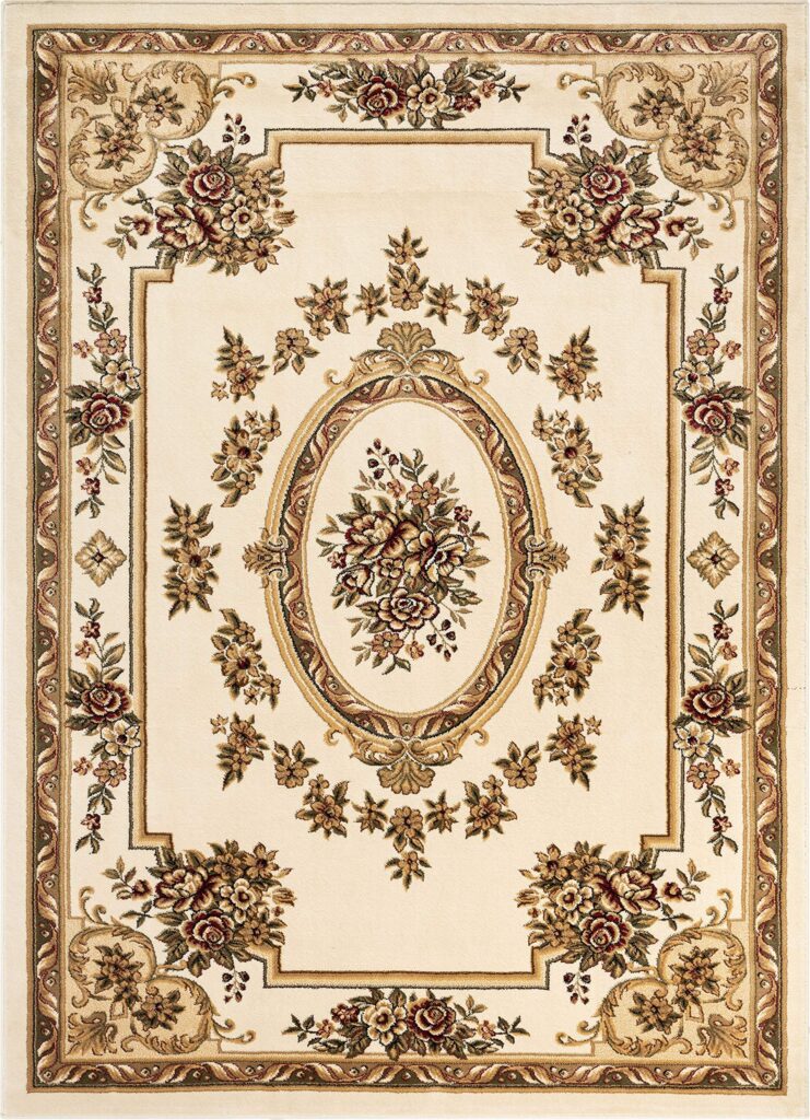 Pastoral Medallion Ivory French European Formal Traditional (7'10" x 10'6") Area Rug Easy to Clean Stain Fade Resistant Shed Free Contemporary Floral Thick Soft Plush Living Dining Room Rug - Image 8