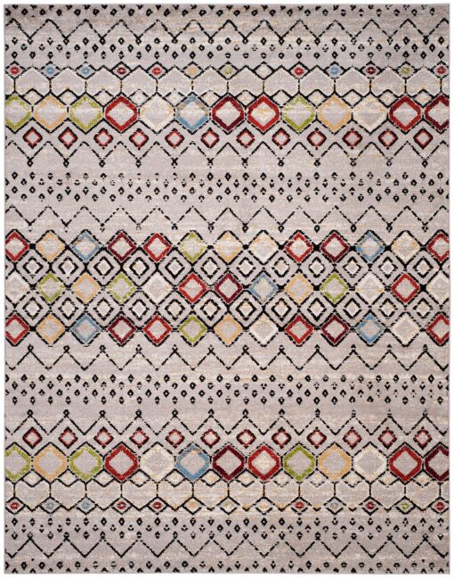 SAFAVIEH Amsterdam Collection Area Rug - 10' x 14', Light Grey & Multi, Moroccan Boho Design, Non-Shedding & Easy Care, Ideal for High Traffic Areas in Living Room, Bedroom (AMS108G) - Image 7