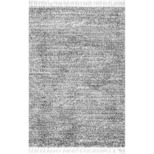 nuLOOM Brooke Shag Tasseled Area Rug - 9x12 Shag Area Rug Casual Grey/Ivory Rugs for Living Room Bedroom Dining Room Nursery - Image 4