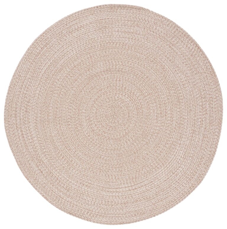SAFAVIEH Braided Collection 7' Round Natural BRA201B Handmade Farmhouse Entryway Foyer Living Room Bedroom Kitchen Area Rug - Image 4