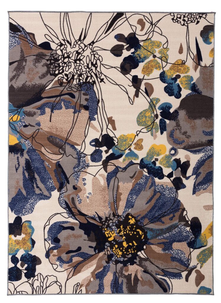 Rugshop Modern Bright Flowers Non-Slip (Non-Skid) Area Rug 8 x 10 (7' 10" x 10') Cream - Image 8
