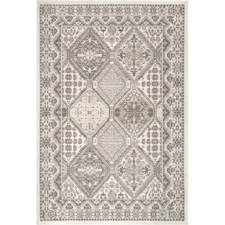 nuLOOM 8' Square Becca Traditional Tiled Area Rug, Becca Beige, Faded Transitional Design, Stain Resistant, for Bedroom, Dining Room, Living Room, Hallway, Office, Kitchen, Entryway - Image 4