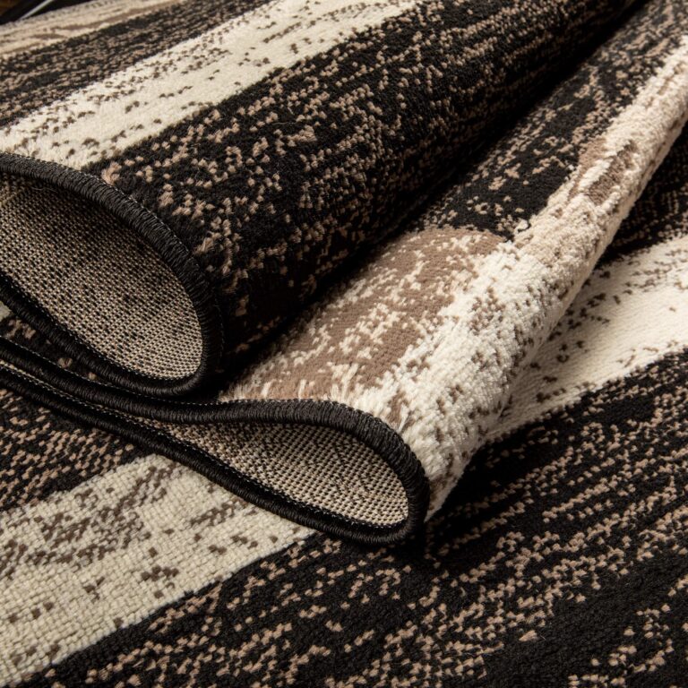 SUPERIOR Indoor Area Rug, Foam Backed, Modern Geometric Patchwork Floor Decor for Bedroom, Office, Living Room, Entryway, Hardwood Floors, Rockwood Collection, 10' x 14', Chocolate - Image 4
