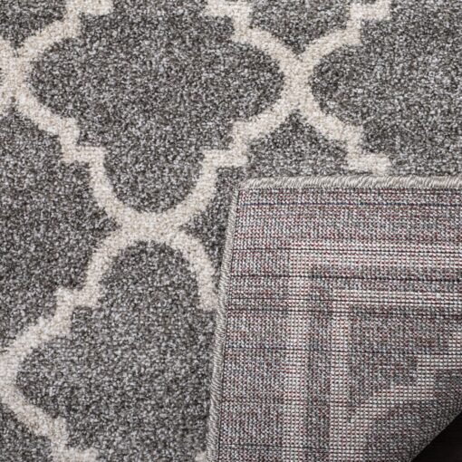 SAFAVIEH Amherst Collection X-Large Area Rug - 11' x 15', Dark Grey & Beige, Moroccan Trellis Design, Non-Shedding & Easy Care, Ideal for High Traffic Areas in Living Room, Bedroom (AMT422R) - Image 2