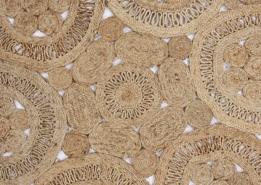 LR Home Natural Jute Round Area Rug for Home Decor - Braided Rugs for Living Room, Bedroom, Playroom - Bohemian Farmhouse Scalloped Indoor Rug - Large - Natural - Image 7