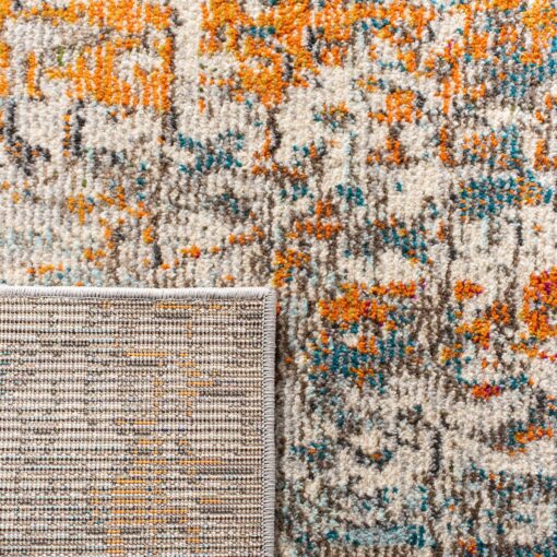 SAFAVIEH Madison Collection Area Rug - 9' x 12', Grey & Orange, Modern Abstract Design, Non-Shedding & Easy Care, Ideal for High Traffic Areas in Living Room, Bedroom (MAD460F) - Image 3