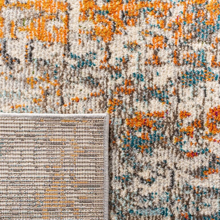SAFAVIEH Madison Collection Area Rug - 9' x 12', Grey & Orange, Modern Abstract Design, Non-Shedding & Easy Care, Ideal for High Traffic Areas in Living Room, Bedroom (MAD460F) - Image 3