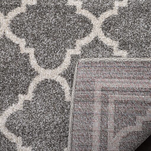 SAFAVIEH Amherst Collection X-Large Area Rug - 11' x 15', Dark Grey & Beige, Moroccan Trellis Design, Non-Shedding & Easy Care, Ideal for High Traffic Areas in Living Room, Bedroom (AMT422R) - Image 4