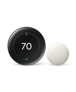 Google Nest Learning Thermostat (4th Gen, 2024) with Nest Temperature Sensor - Energy Saving Smart Thermostat with Adaptive Eco - Works with Alexa and Google Home App - Polished Obsidian