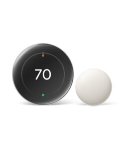 Google Nest Learning Thermostat (4th Gen, 2024) with Nest Temperature Sensor - Energy Saving Smart Thermostat with Adaptive Eco - Works with Alexa and Google Home App - Polished Silver