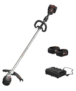 Worx Nitro 40V 15" Cordless String Trimmer with Brushless Motor, Powerful Grass Trimmer with Dual-Exit Bump-Feed Head, Lightweight Weed Trimmer Easy-Load Spool Head – Batteries & Charger Included