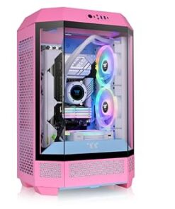 Thermaltake Tower 300 Bubble Pink Micro-ATX Case; 2x140mm CT Fan Included; Support Up to 420mm Radiator; Optional Chassis Stand Kit Allows Horizontal Display; CA-1Y4-00SAWN-00; 3 Year Warranty