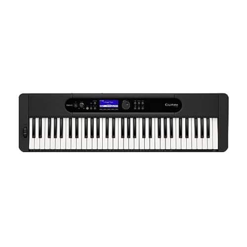 Casio Casiotone CT-S400 Touch Sensitive 61-Key Portable Keyboard with 600 Tones, 200 Rhythms, LCD Display, 5-Track Recorder, USB, Stereo Speakers, Aux In, Headphone Out, AC Adapter, Black (CT-S400)