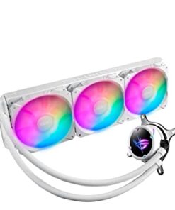 ASUS ROG Strix LC II 360 ARGB White Edition All-in-one AIO Liquid CPU Cooler 360mm Radiator, Intel LGA1700, 115x/2066 and AMD AM4/TR4 Support, Triple 120mm 4-pin PWM Addressable RGB Radiator Fans