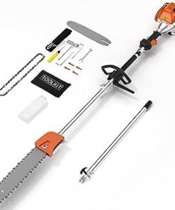 48CC Gas Powered Pole Saws,2-Stroke Gas Pole Saws for Tree Trimming with11.5in Cutting Bar, with Extendable Pole to Height Reachable 16 FT Chainsaw Tree Trimmer