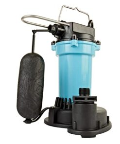 Little Giant 5.5-ASPA 115-Volt, 2100 GPH, 1/4 HP Automatic Aluminum Sump Pump with Snap-Action Float Switch and 10-Ft. Cord, Blue or Black, 505702