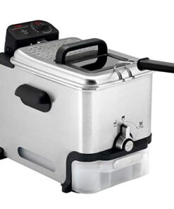 T-fal 3.5L Stainless Steel Deep Fryer with Basket, 1700W, Oil Filtration, Temp Control, Digital Timer, Dishwasher Safe Parts