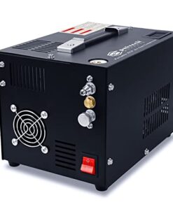 Spritech PCP Air Compressor,Built-in Power Converter,Portable 4500Psi/30Mpa,Water/Oil-Free,PCP Rifle/Pistol and Paintball Tank Air Pump, Powered by 12V Car DC or Home 110V AC with Oil-Moisture Filter