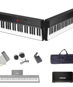 Longeye Foldable Piano Keyboard 88 Key Folding Piano Portable Electric Keyboard Semi Weighted Digital Piano for Beginners with Headphone, Sustain Pedal, Music Rest, Carry Case (Enhanced Sound)