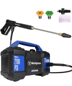 Westinghouse ePX3100v Electric Pressure Washer, 2100 Max PSI 1.76 Max GPM, Built-in Carry Handle, Detachable Foam Cannon, Pro-Style Steel Wand, 4-Nozzle Set, for Cars/Fences/Driveways/Home/Patios