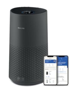 PHILIPS Air Purifier 1000 Series, Purifies Rooms up to 1.118 ft² (in 1h),149 CMF CADR,HEPA & Active Carbon Filter,AHAM and Energy Star Certified,99.99% allergen removal,Connected, AC1715/41, Dark Gray
