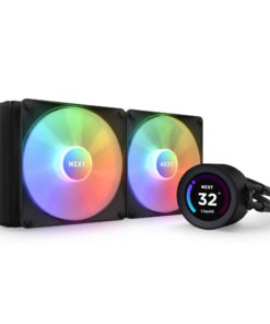 NZXT Kraken Elite 280 RGB - RL-KR28E-B1 - 280mm AIO CPU Liquid Cooler - Customizable 2.36" LCD Display for Images, Performance Metrics - High-Performance Pump - 2 x F140 RGB Core Fans - Black