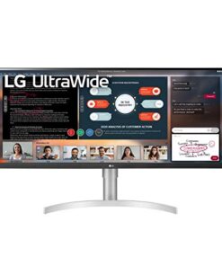 LG 34WN650-W UltraWide Monitor 34-Inch 21:9 FHD (2560 x 1080) IPS Display VESA DisplayHDR 400 AMD FreeSync 3-Side Virtually Borderless Design - Silver