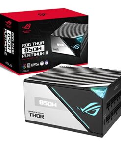 ASUS ROG Thor 850W Platinum II (Fully Modular Power Supply, 80+ Platinum, Lambda A++ Certified, ROG heatsinks, 135mm PWM Fan, 0dB Mode, OLED Panel, Sleeved Cables, Aura Sync, 10 Year Warranty)