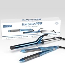BaBylissPRO Nano Titanium 1" Curved Styling Iron and 1" Extended -Barrel Curling Iron Prepack