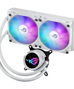 ASUS ROG Strix LC III 240 ARGB White Edition All-in-one CPU Liquid Cooler with 360° rotatable Water Block, Asetek’s New Gen7 v2 Pump, Premium ROG ARGB Fans, and 10+ Custom Aura Lighting Effects