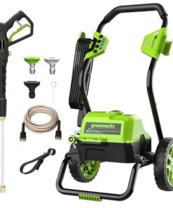 Greenworks 2000 Max PSI @ 1.1 GPM (13 Amp) Electric Pressure Washer (Black Frame) PWMA Certified, Green