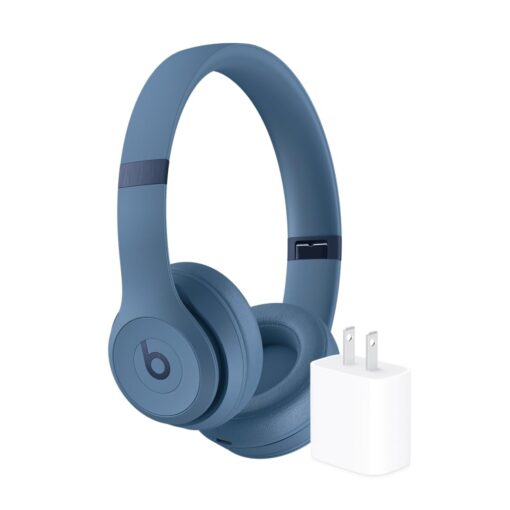 Beats Solo 4 Wireless Headphones with 20W Power Adapter - Slate Blue