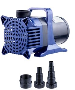 Alpine Corporation - 5200 GPH Submersible Water Pump with 33 FT Cord & Adapters for Ponds, Fountains, Waterfalls – Energy-Efficient, Quiet Operation, Vertical/Horizontal Use, 426 Watts, 25 FT Lift