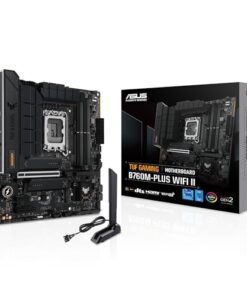 TUF Gaming B760M-PLUS WiFi II Intel B760 LGA 1700 mATX Motherboard (PCIe 5.0,4.0 M.2 Slots,DDR5,WiFi6E,Q-Antenna,2.5Gb Ethernet,DisplayPort,HDMI, SATA 6Gbps,USB 20Gbps) Support, Aura Sync
