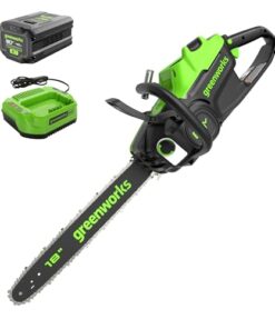 Greenworks 80V 18" Brushless Cordless Chainsaw (Great For Tree Felling, Limbing, Pruning, and Firewood), 75+ Compatible Tools, 4.0Ah Battery and Charger Included