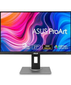 ASUS ProArt Display PA278QV 27” WQHD (2560 x 1440) Monitor, 100% sRGB/Rec. 709 ΔE < 2, IPS, DisplayPort HDMI DVI-D Mini DP, Calman Verified, Anti-glare, Tilt Pivot Swivel Height Adjustable, Black