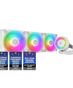 ARCTIC Liquid Freezer III 420 A-RGB - CPU AIO Water Cooler, Water Cooling PC, Intel & AMD, Efficient PWM-Controlled Pump, Fan: 200–1900 RPM, LGA1851 and LGA1700 Contact Frame - White