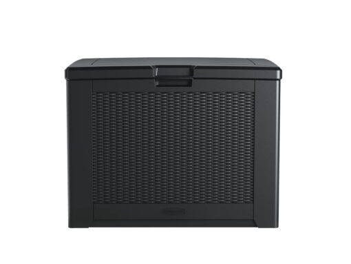 Rubbermaid Medium Resin Outdoor Storage Deck Box (74 Gal), Weather Resistant, Black, Deck Organization for Home/Backyard/Pool Chemicals/Toys/Garden Tools/Porch/Patio Cushions - Image 7