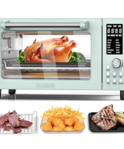 Nuwave Bravo Pro Smart 21QT Toaster Oven Air Fryer Combo, Convection Oven Countertop, 10 functions all in 1, with even & quick crisp technology, 50-450°F, 1800W, Mint Green
