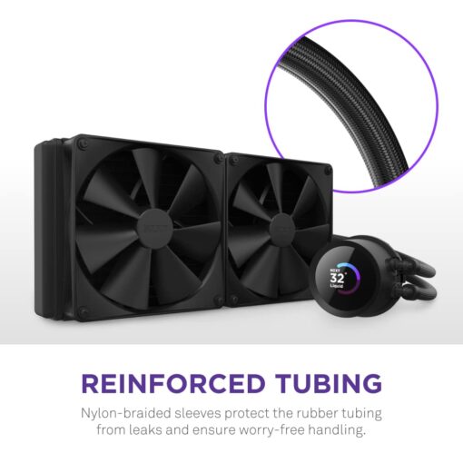 NZXT 280mm AIO CPU Liquid Cooler with Customizable LCD Display, High-Performance Pump, F140P Fans - Black - Image 3