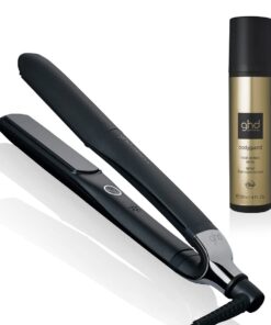 ghd Platinum Styler Essentials Duo ― Platinum+ 1" Flat Iron Hair Straightener (White) with Bodyguard Heat Protection Spray for Hair (4 fl. oz.)
