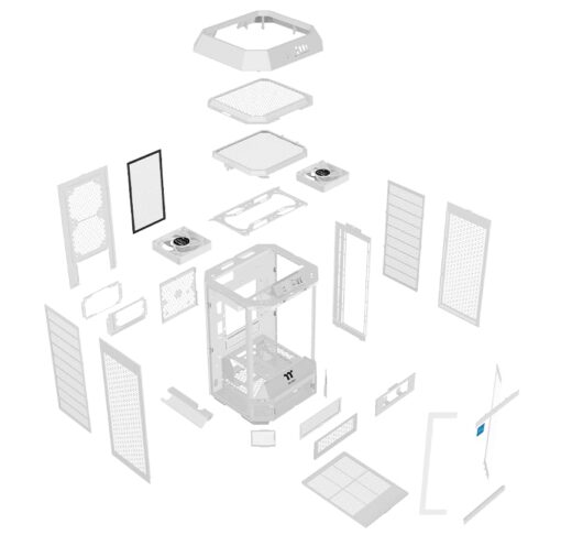 Thermaltake Tower 250 Snow Mini-ITX Mini Tower; 2x120mm CT Fans Included; 360mm Radiator Support; 360mm GPU Clearance; Dual Chamber; CA-1Z9-00S6WN-00 - Image 2