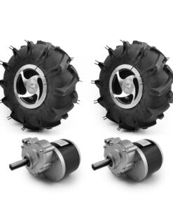 L-faster Dual Drive Motor Wheel Kit for Electric Agricultural Tool, Tiller, Garden Farm, Hand Cart, 10 Inch Tire, 24V, 500W (Agricultural kit E, Max Speed 6kph)