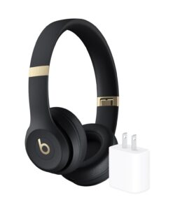 Beats Solo 4 Wireless Headphones with 20W Power Adapter - Black & Gold