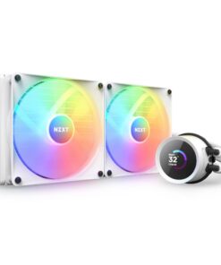 NZXT Kraken 280 RGB - RL-KR280-W1 - 280mm AIO CPU Liquid Cooler - Customizable 1.54" Square LCD Display for Images, Performance Metrics - High-Performance Pump - 2 x F140 RGB Core Fans - White