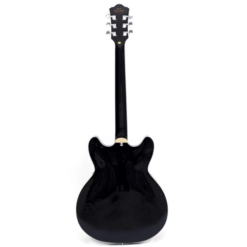 GROTE Jazz Electric Guitar Semi-Hollow Body Trapeze Tailpiece Bridge Guitar Gig Bag (Black) - Image 6