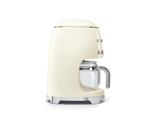 Smeg 50's Retro Style Aesthetic Drip Coffee Machine with 10 Cup Glass Carafe, Auto Start Feature, Keep Warm Plate, and Two Coffee Strength Settings (Cream) - Image 2