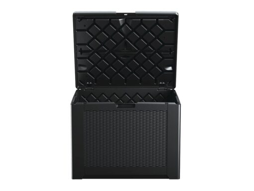 Rubbermaid Medium Resin Outdoor Storage Deck Box (74 Gal), Weather Resistant, Black, Deck Organization for Home/Backyard/Pool Chemicals/Toys/Garden Tools/Porch/Patio Cushions - Image 6